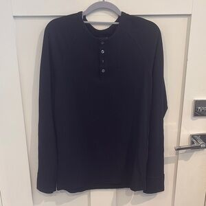 Mack Weldon Black Long Sleeve Henley